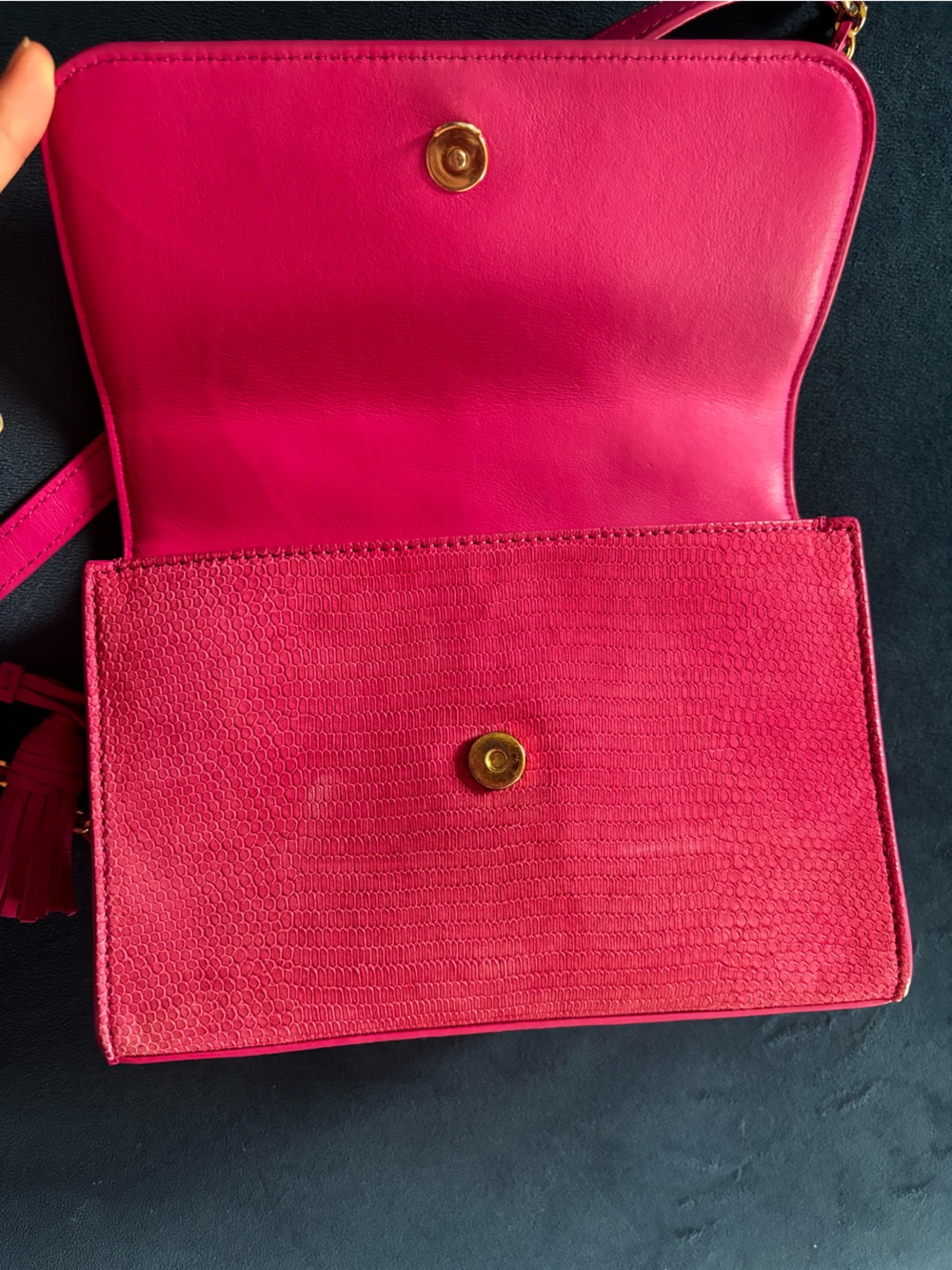 Tory Burch Fleming Snake Small Hibiscus Flower Convertible Shoulder Bag - Picture 5 of 8